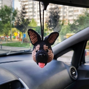 Mönster för virkad nyckelring, söta biltillbehör hund schäfer, mönster för inredningstillbehör, amigurumimönster bild 7