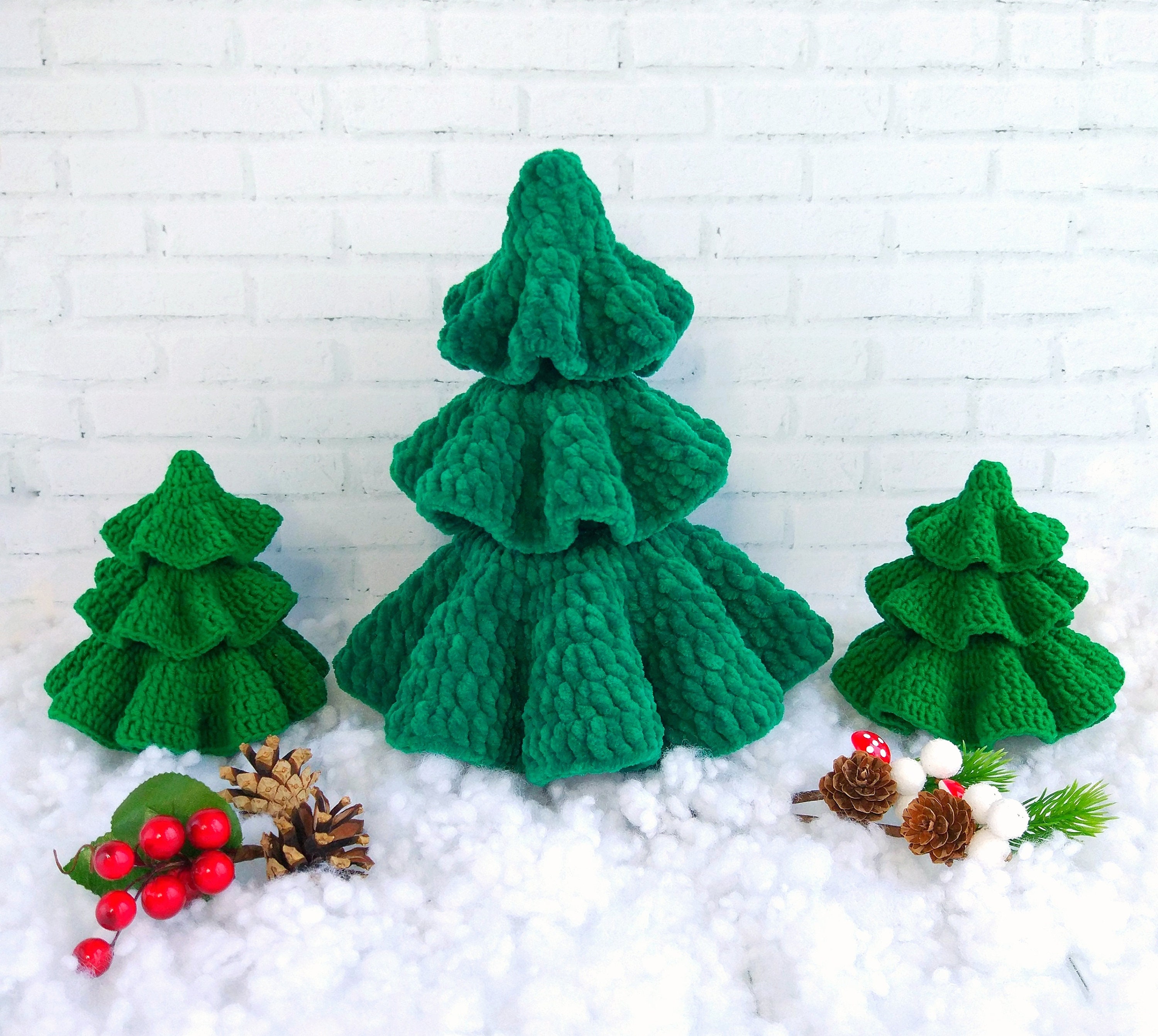 かぎ針編みのクリスマスツリーのパターン、あみぐるみのクリスマス