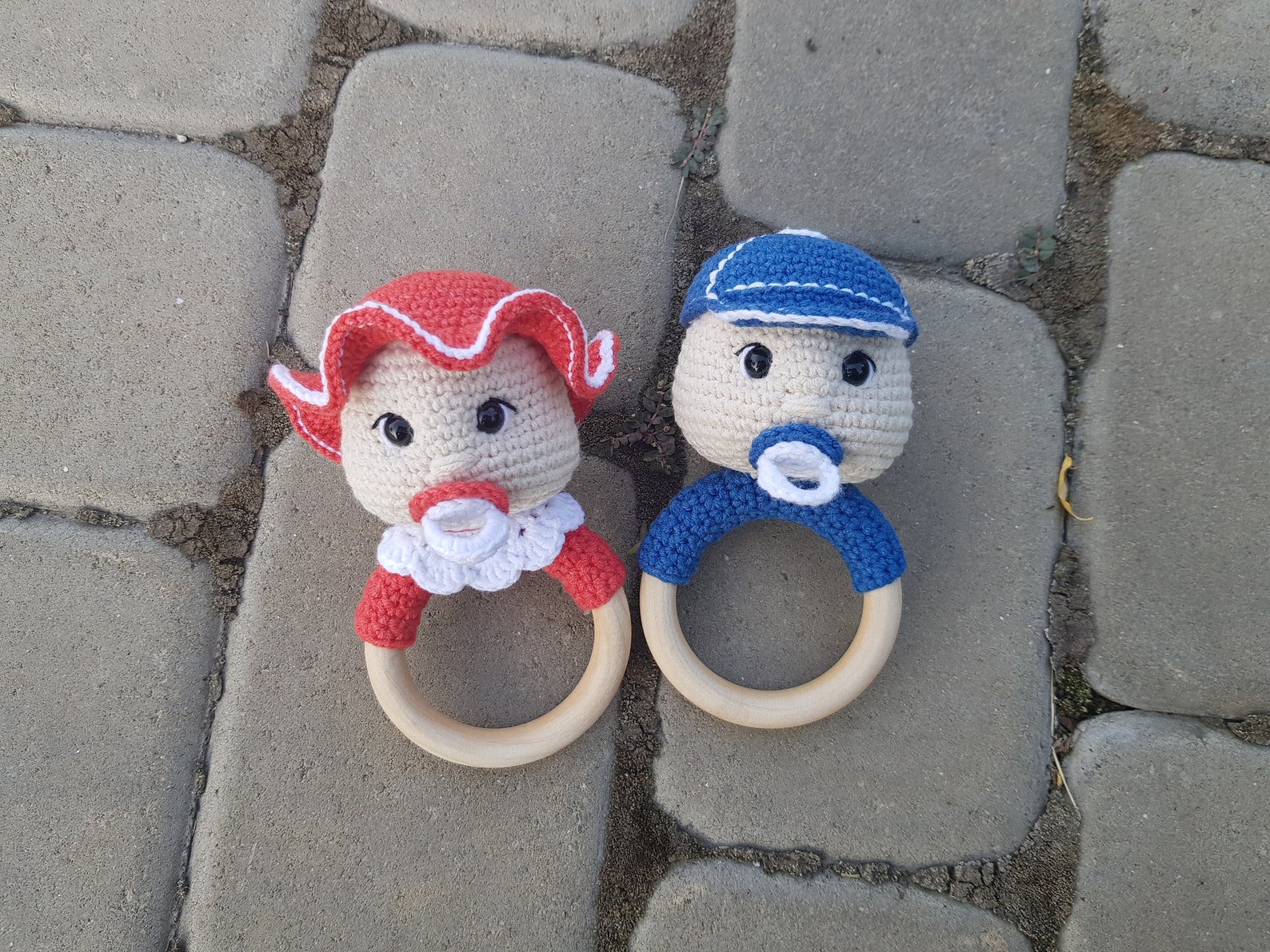 Crochet Baby Rattle Pattern Girl and Boy, Amigurumi Crochet Pattern ...