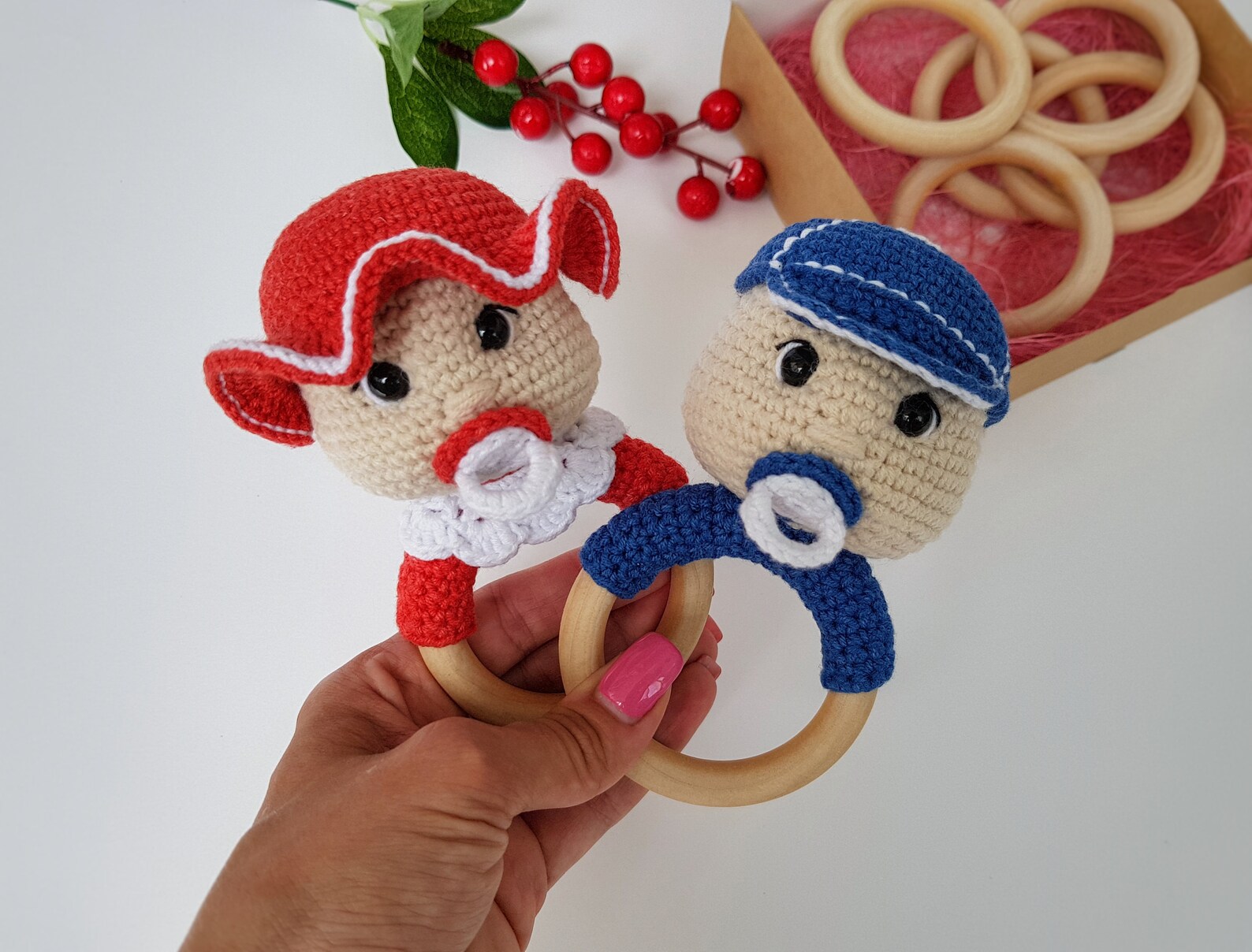 Crochet Baby Rattle Pattern Girl and Boy, Amigurumi Crochet Pattern ...