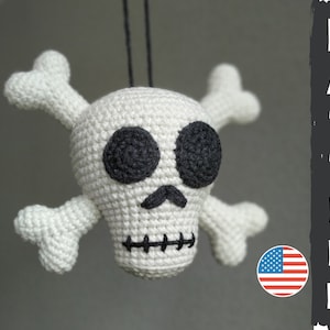 Crochet pattern human skull - amigurumi halloween skull pattern pdf in English - Crochet sugar skull tutorial Baby toy patterns