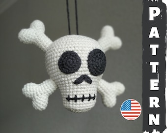 Crochet pattern human skull - amigurumi halloween skull pattern pdf in English - Crochet sugar skull tutorial Baby toy patterns