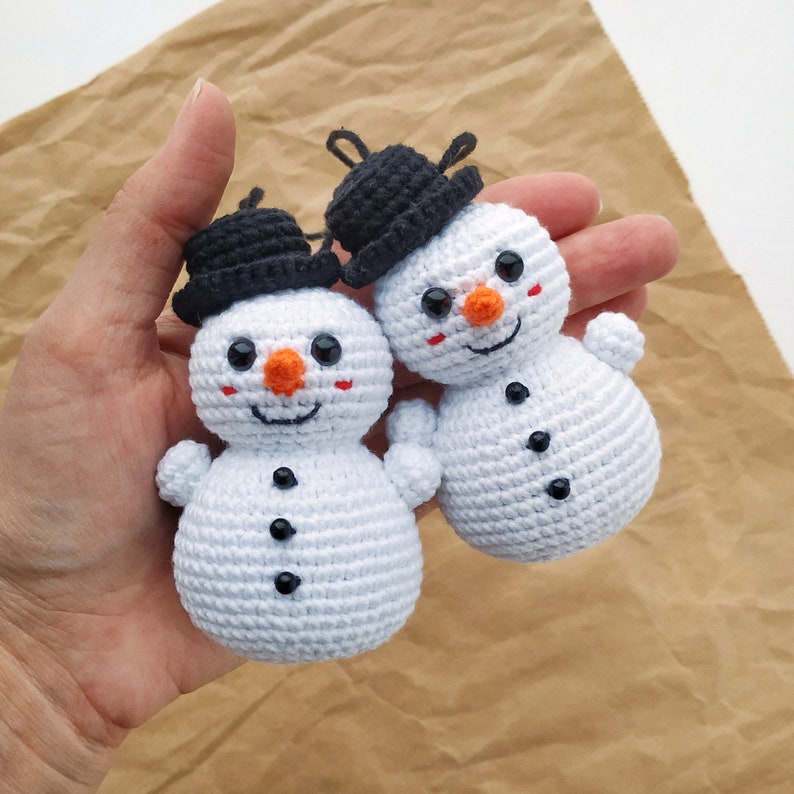 Snowman christmas ornament crochet pattern snowman amigurumi pattern PDF in English snowman crochet pattern, Baby toy patterns image 6