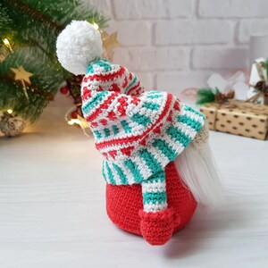 Jultomte-virkat mönster, Amigurumi-leksaksmönster, Jultomte-tomtemönster, Handledning för vinterlovstomtar, Amigurumi-mönster bild 4