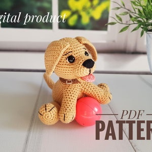 Dog crochet pattern Labrador Retriever, Amigurumi Dog Pattern Golden Retriever, mini crochet animals, soft toy, PDF, Amigurumi patterns