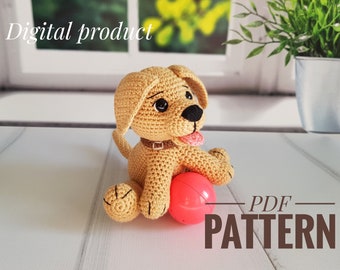 Dog crochet pattern Labrador Retriever, Amigurumi Dog Pattern Golden Retriever, mini crochet animals, soft toy, PDF, Amigurumi patterns
