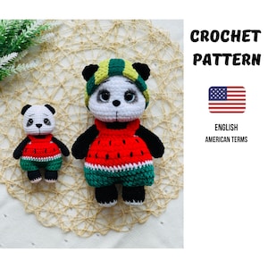 Crochet Pattern Panda / Panda Pattern / Amigurumi PDF / Panda toy pattern / Baby lovey / Instant Digital Download Crochet animals patterns