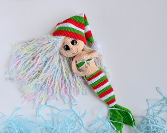 Amigurumi mermaid doll crochet pattern, princess mermaid, PDF pattern, easy instruction, Crochet patterns toys