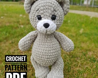 Teddy bear amigurumi crochet pattern, Memory bear toy pattern, plush bear pattern, keepsake bear, Amigurumi patterns