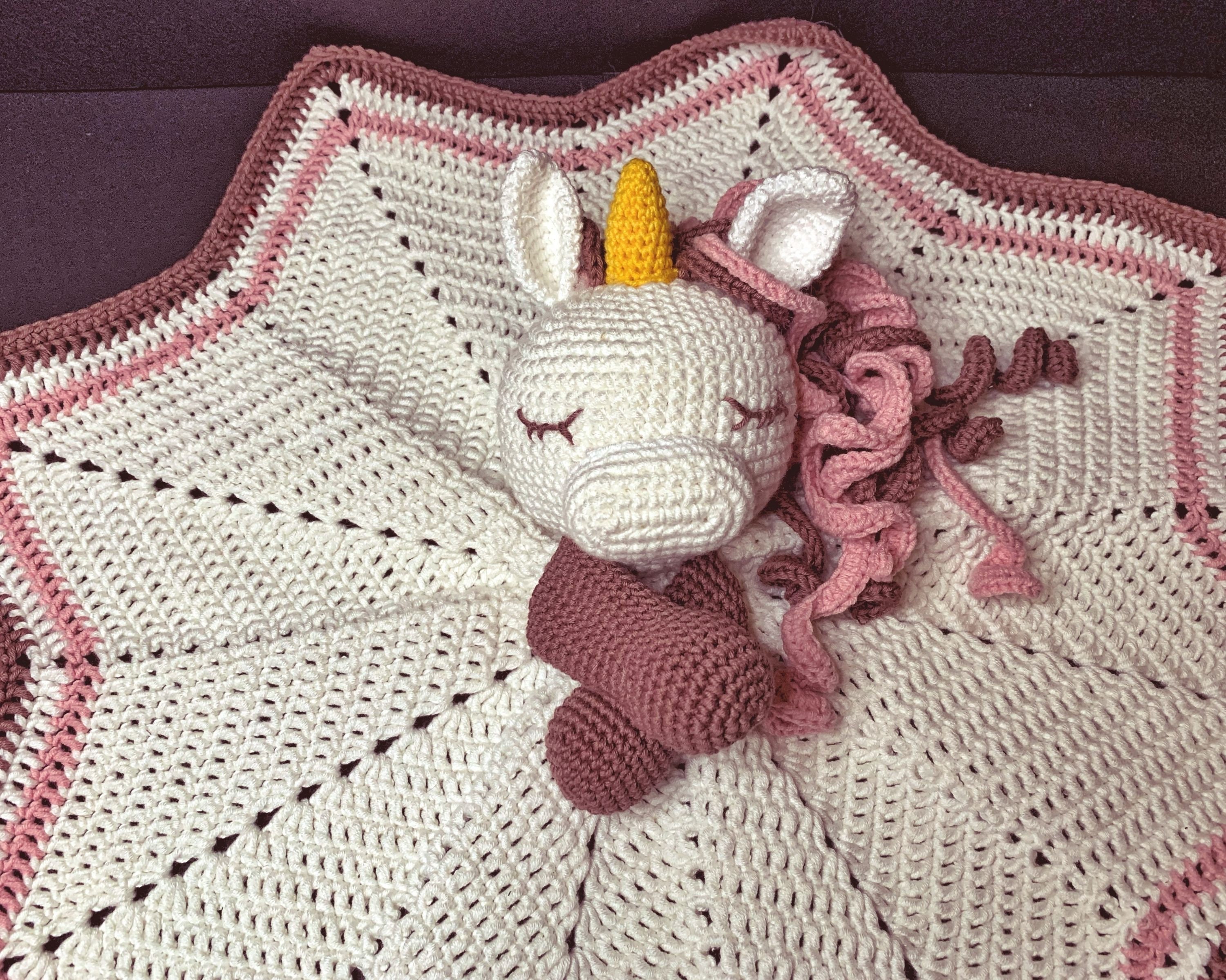 UNICORN Lovey Crochet Pattern Security Blanket Toy Etsy