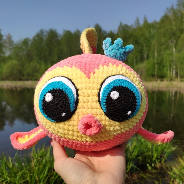 FISH CROCHET PATTERN, Amigurumi Cuddle Fish avec de grands yeux, Tutoriel de jouet de poisson en peluche, Fancy Tail Goldfish, Cadeau pour Poissons, Jouets en peluche au crochet