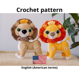 Lion Crochet pattern - Amigurumi patterns pdf tutorial - Lion Amigurumi Pattern - Easy Stuffed Animal Pattern - Crochet pattern toys