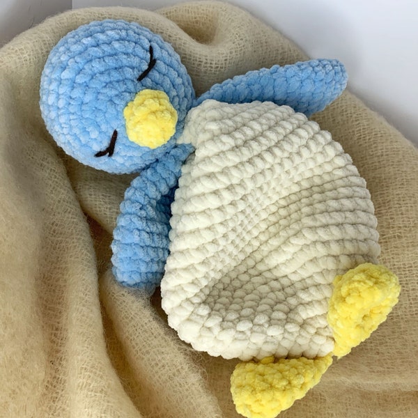 Plush Penguin Lovey Crochet Pattern | Security Blanket Toy | Amigurumi Comforter Cuddle Toy | PDF Easy Crochet Pattern | Lovey toy patterns