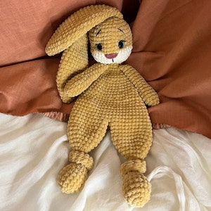 BUNNY Snuggler Plush Lovey Rabbit Security Blanket Toy Amigurumi Comforter Cuddle Toy PDF Easy Crochet Pattern Lovey toy patterns image 4