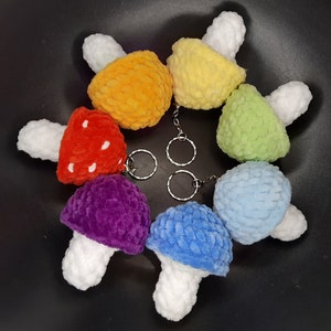 Crochet pattern mushroom,NO sew mini keychain, plushie keyring pdf,crochet fly-agaric,plushie mushroom keychain, Easy crochet toy pattern