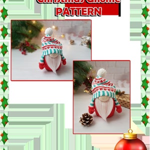 Jultomte-virkat mönster, Amigurumi-leksaksmönster, Jultomte-tomtemönster, Handledning för vinterlovstomtar, Amigurumi-mönster bild 2