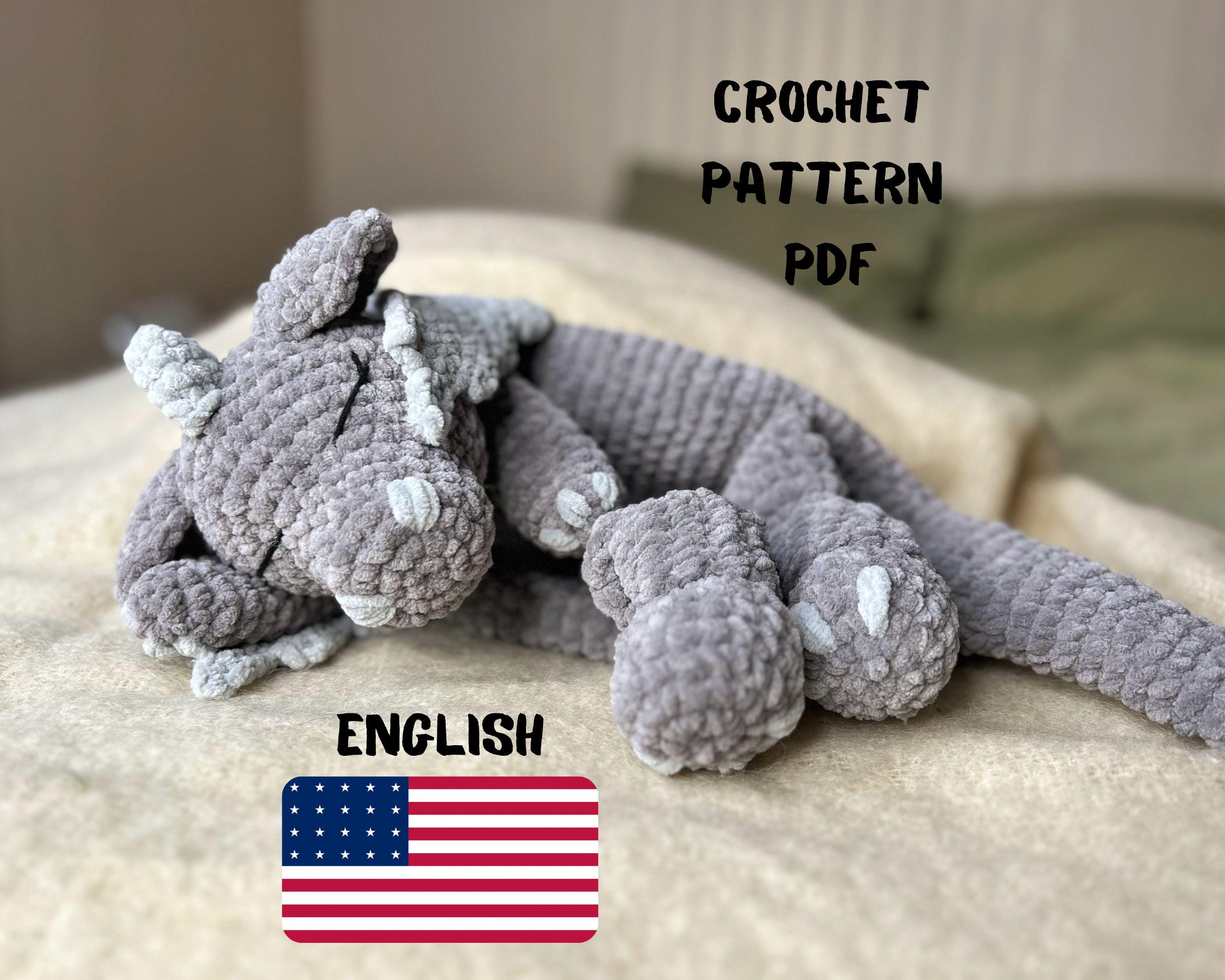 DRAGON Snuggler Plush Lovey Easy Crochet Pattern PDF | Large Dinosaur Security Blanket Toy | Amigurumi Comforter  Toy | Lovey toy patterns