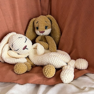 BUNNY Snuggler Plush Lovey Rabbit Security Blanket Toy Amigurumi Comforter Cuddle Toy PDF Easy Crochet Pattern Lovey toy patterns image 7