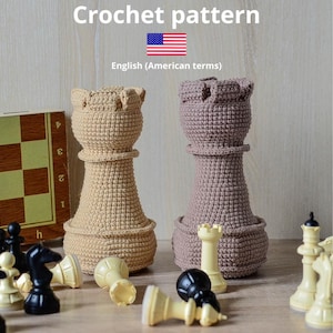 No Sew Chess piece ROOK Crochet Pattern, Amigurumi Chess piece ROOK Pattern, Easy Handmade Gift Idea for a board game, Crochet patterns toys