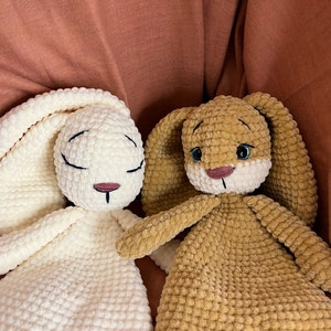 BUNNY Snuggler Plush Lovey Rabbit Security Blanket Toy Amigurumi Comforter Cuddle Toy PDF Easy Crochet Pattern Lovey toy patterns image 8