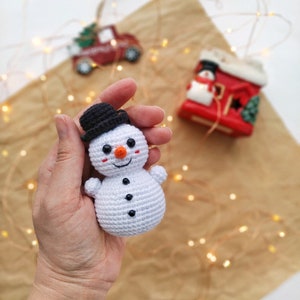 Snowman christmas ornament crochet pattern snowman amigurumi pattern PDF in English snowman crochet pattern, Baby toy patterns image 5