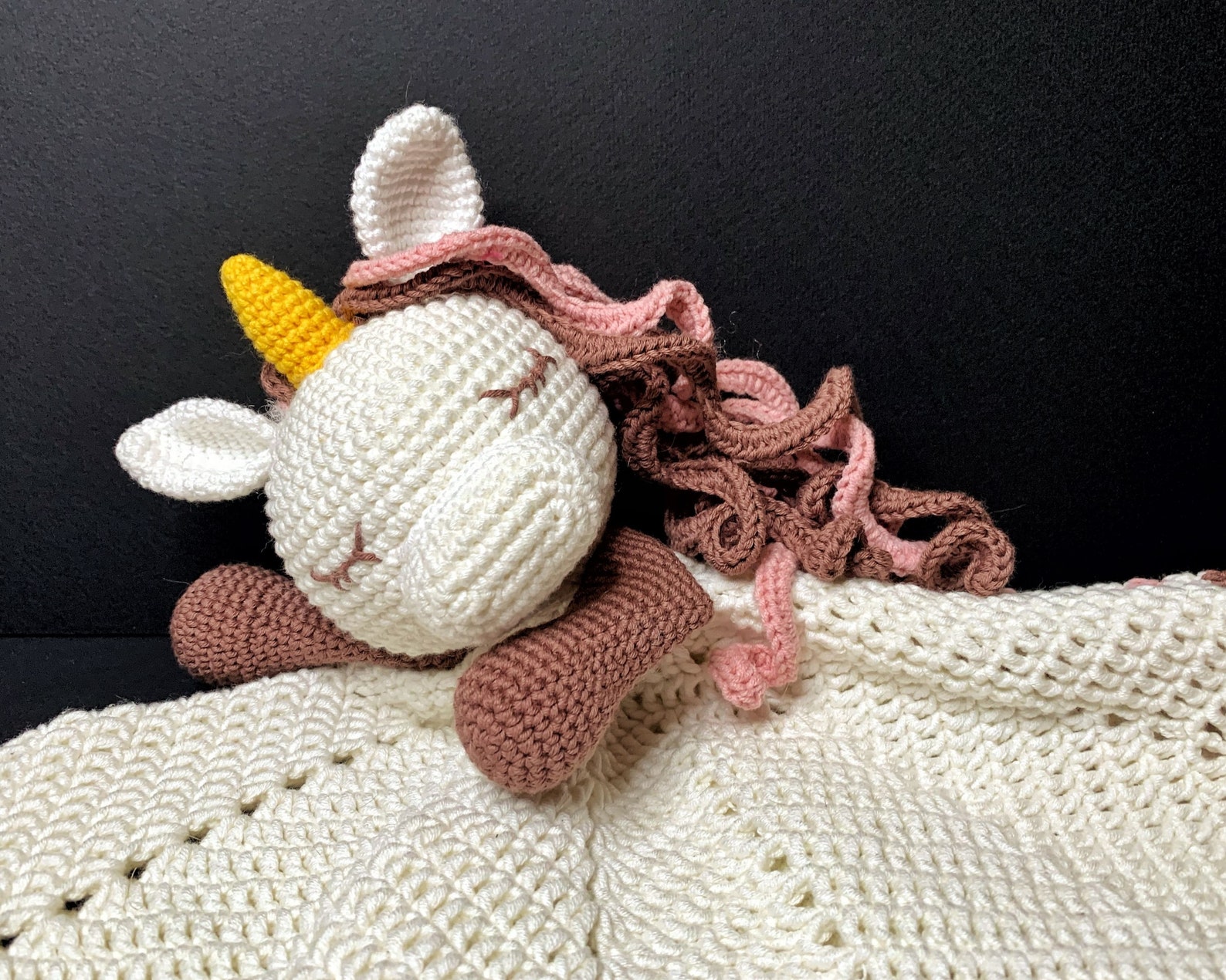 UNICORN Lovey Crochet Pattern Security Blanket Toy Etsy