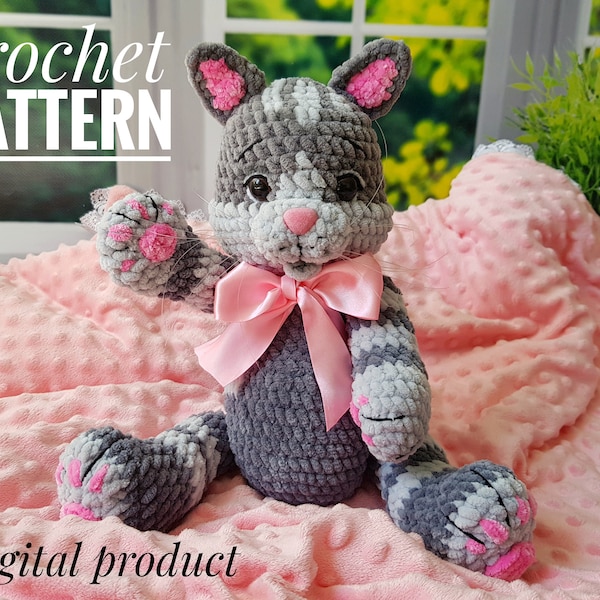 Crochet cat pattern, Amigurumi toy crochet pattern, cat plush pattern, soft toy, crochet kitten, realistic cat, Amigurumi patterns