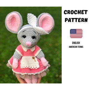 Crochet pattern / Crochet mouse pattern / Amigurumi crochet mouse pattern / Plush mouse / Amigurumi animal pattern /Crochet animals patterns