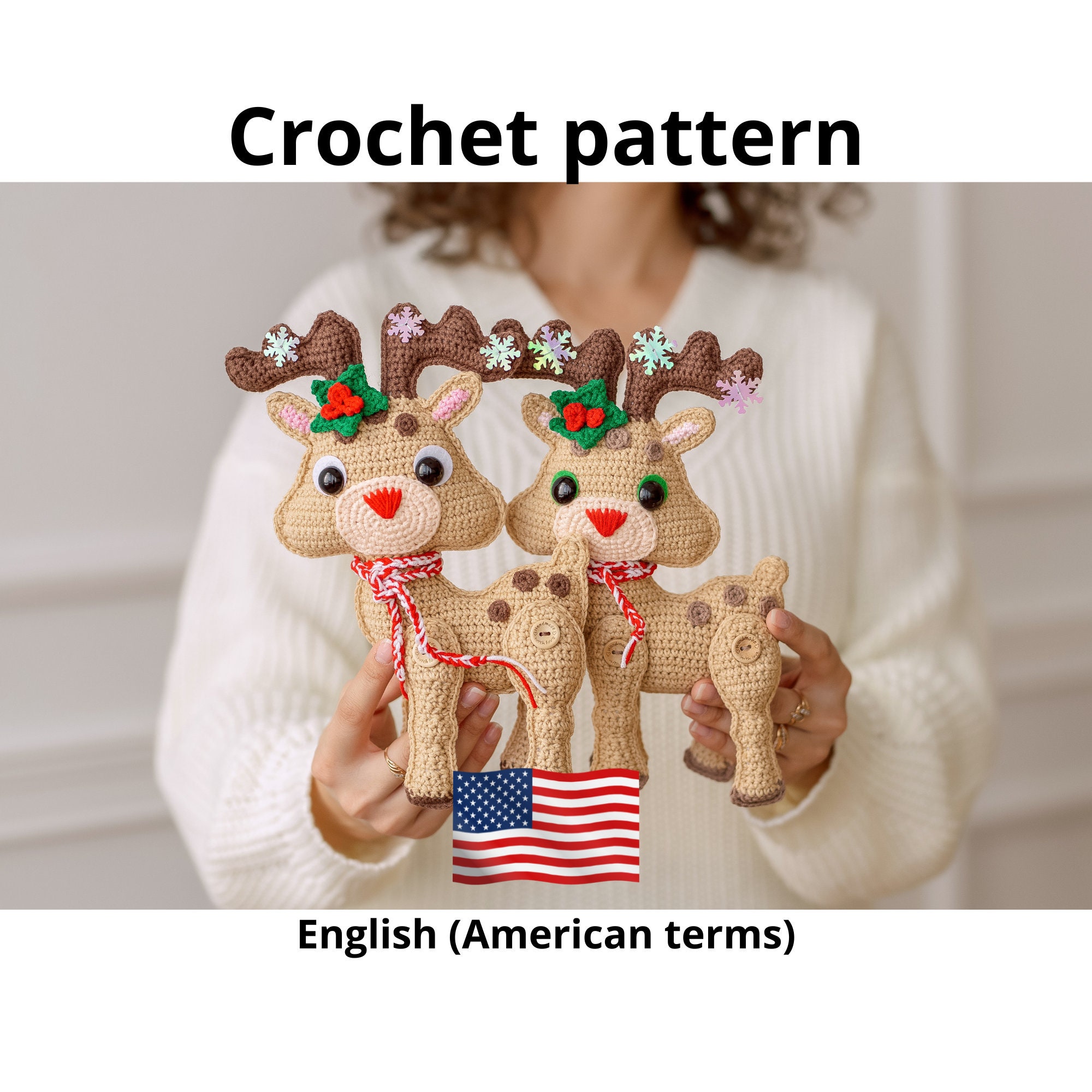 30 Moose Crochet Patterns: Woodland Amigurumi, Loveys, Plushies, and More 22 Christmas Moose Crochet Pattern