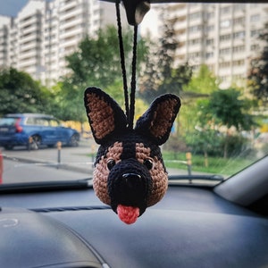 Mönster för virkad nyckelring, söta biltillbehör hund schäfer, mönster för inredningstillbehör, amigurumimönster bild 10
