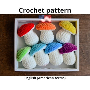 Patrón de hongo a crochet - Patrón de hongo amigurumi, Patrones de juguetes a crochet