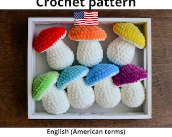 Crochet mushroom pattern - amigurumi toadstool pattern, Crochet patterns toys