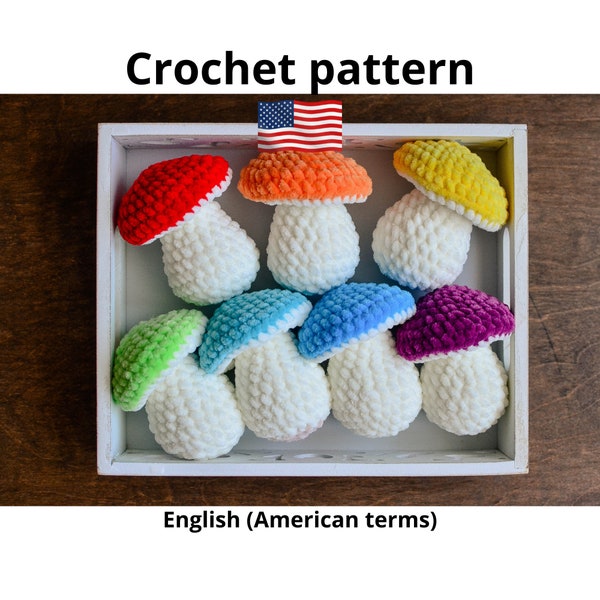 Crochet mushroom pattern - amigurumi toadstool pattern, Crochet patterns toys