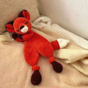 FOX Snuggler Plush Lovey The Woodland Fox Security Blanket Toy Forest Animal Amigurumi Comforter Cuddle Toy Lovey toy patterns image 7