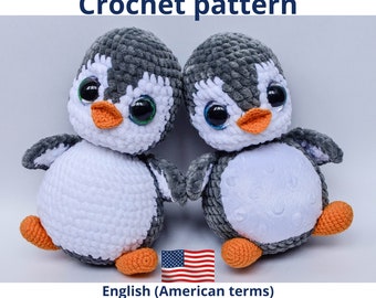 Penguin crochet pattern, amigurumi animals, PDF tutorial , Crochet patterns toys