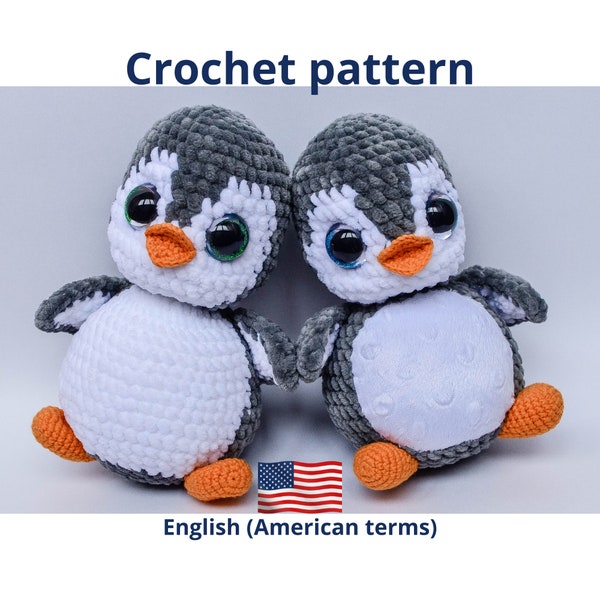 Penguin crochet pattern, amigurumi animals, PDF tutorial , Crochet patterns toys