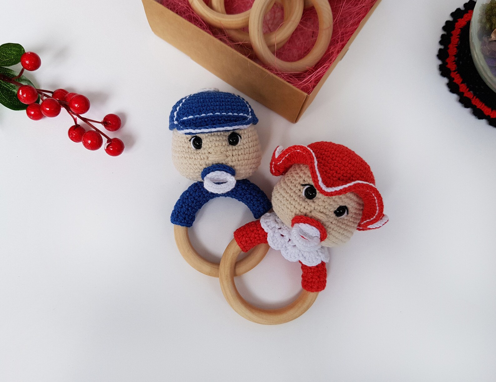 Crochet Baby Rattle Pattern Girl and Boy, Amigurumi Crochet Pattern ...