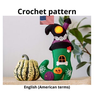 Halloween house Crochet pattern - PDF Crochet Witch House Pattern with Accessories - amigurumi toys patterns - Crochet patterns toys