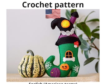Halloween house Crochet pattern - PDF Crochet Witch House Pattern with Accessories - amigurumi toys patterns - Crochet patterns toys
