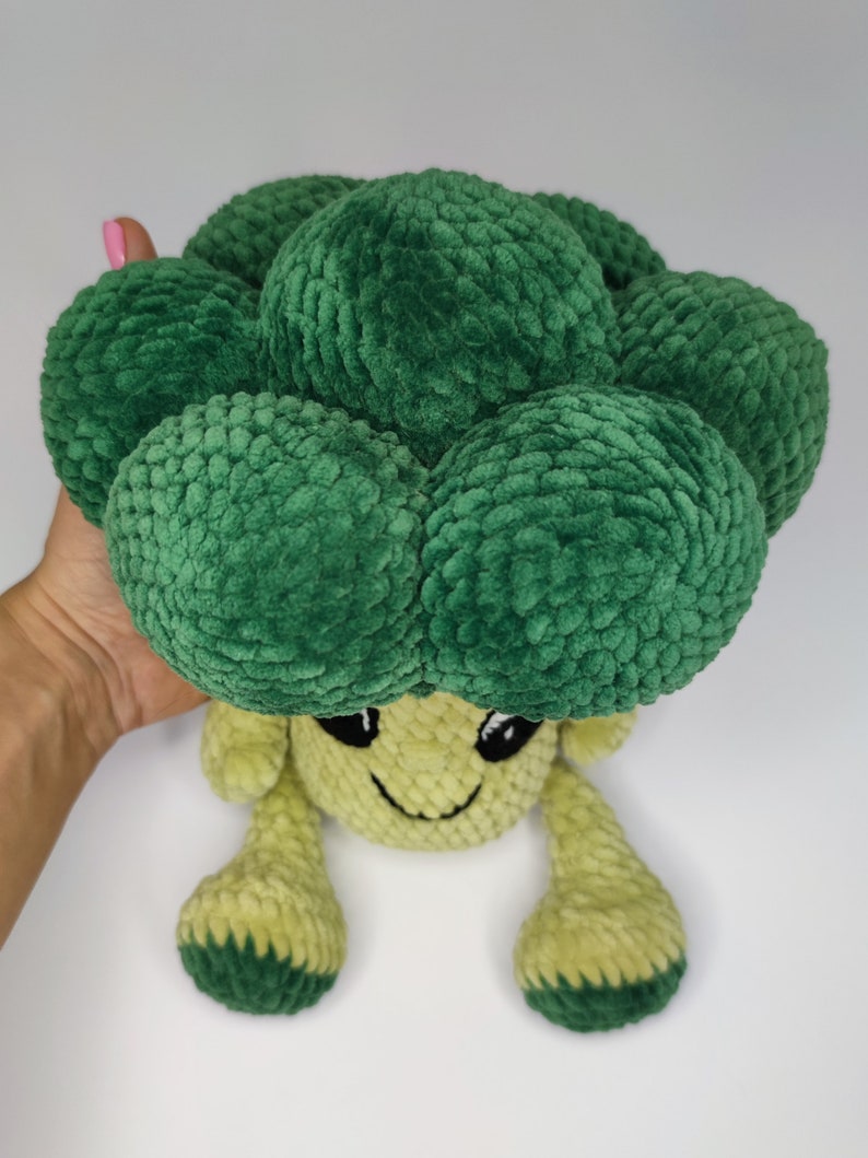 CROCHET BROCCOLI PATTERN, Amigurumi crochet cute vegetables with eyes pattern, Cute cauliflower, Plush crochet toy image 4