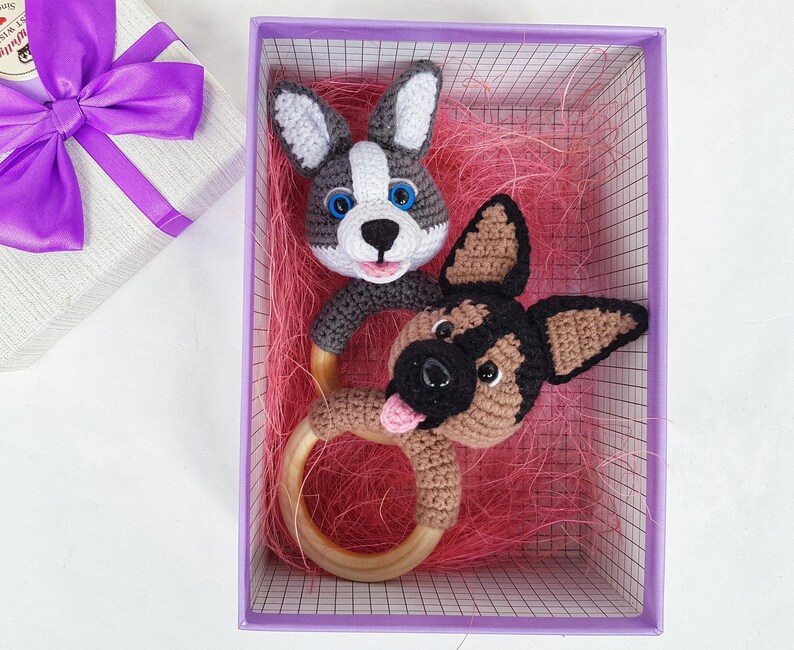 Crochet Pattern Baby Rattle Dog German Shepherd, Amigurumi Crochet ...