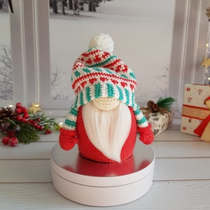Jultomte-virkat mönster, Amigurumi-leksaksmönster, Jultomte-tomtemönster, Handledning för vinterlovstomtar, Amigurumi-mönster bild 7