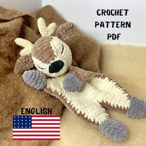 DEER Plush Lovey Crochet Pattern | Security Blanket Toy | Amigurumi Comforter Cuddle Toy | PDF Easy Crochet Pattern | Lovey toy patterns