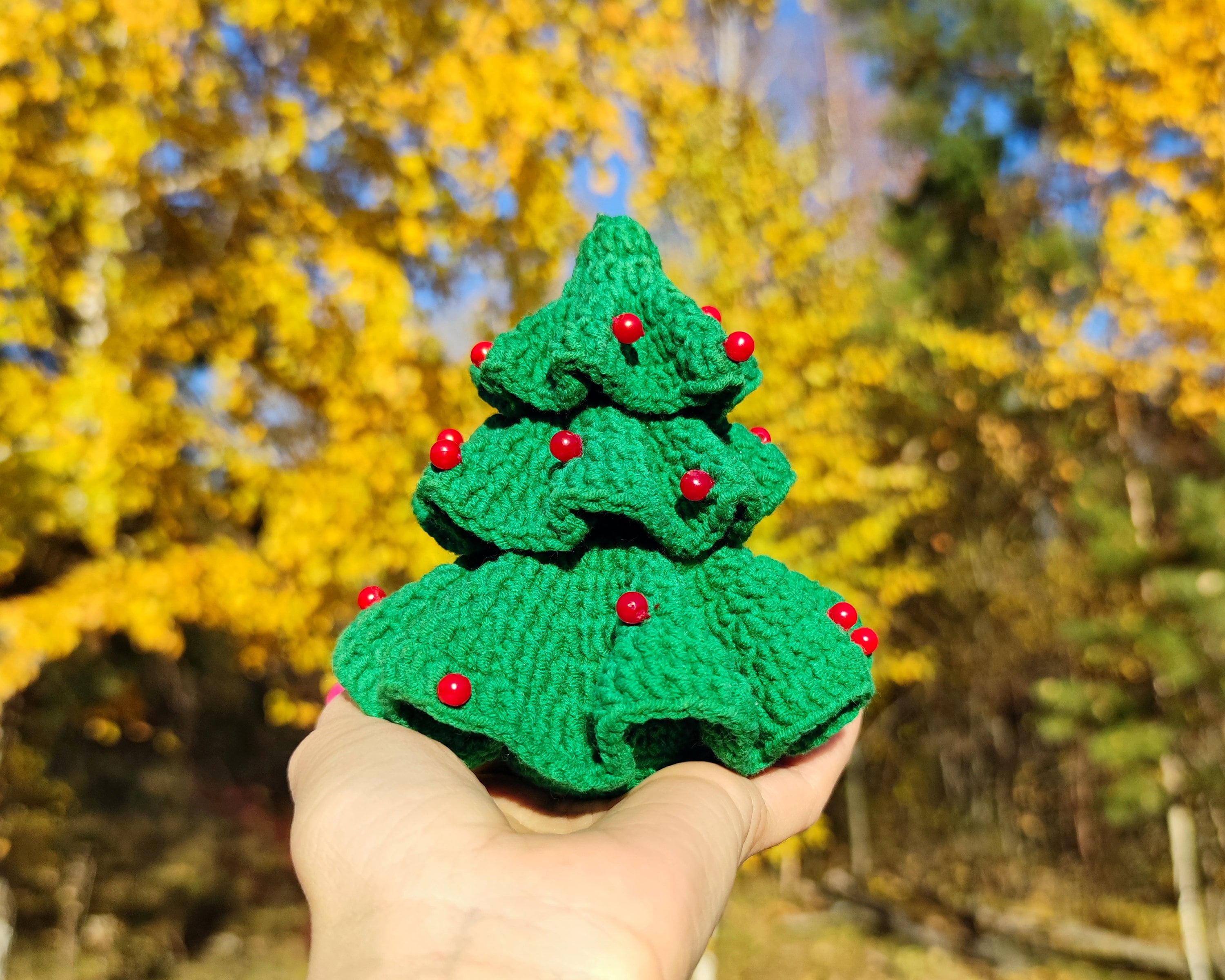 かぎ針編みのクリスマスツリーのパターン、あみぐるみのクリスマス