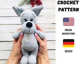 Crochet Pattern Wolf / Wolf Crochet Pattern / Crochet Pattern / Amigurumi English Crochet Pattern Wolf / Crochet animals patterns