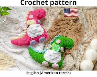 Dinosaur - dinosaur crochet pattern - crochet pattern - Dino amigurumi - dinosaur -dinosaur T-rex - dinosaur crochet -Crochet patterns toys