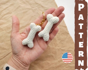 Crochet keychain pattern - human bones crochet pattern PDF in English - amigurumi pattern bone keychain, Baby toy patterns