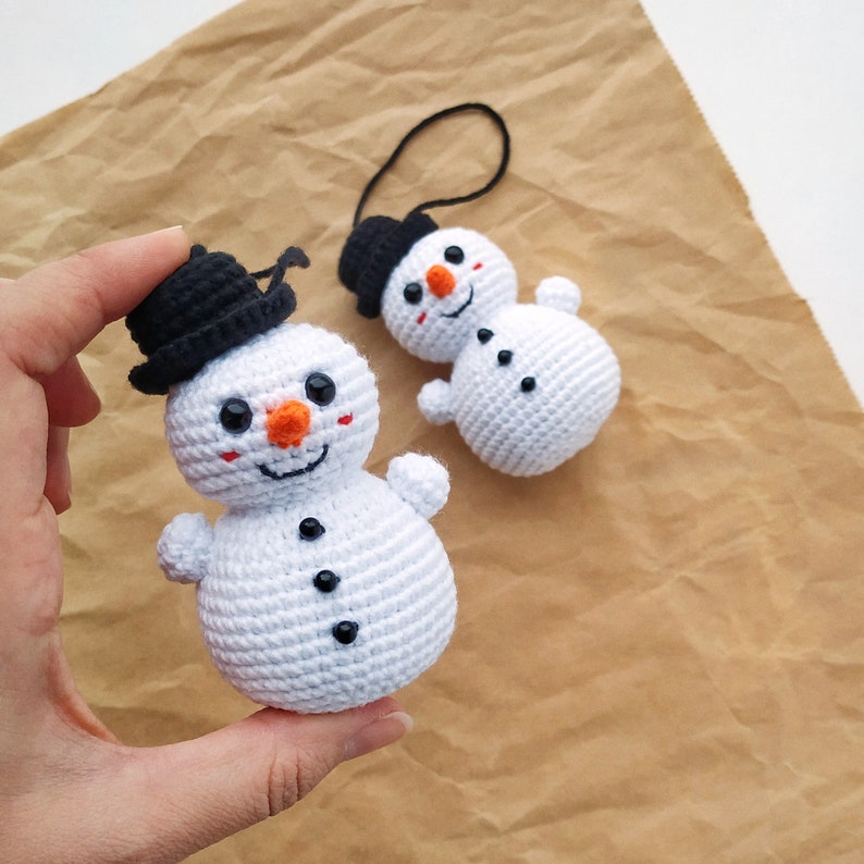 Snowman christmas ornament crochet pattern snowman amigurumi pattern PDF in English snowman crochet pattern, Baby toy patterns image 7