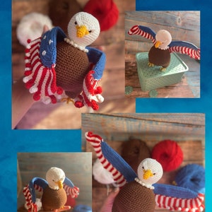 American Eagle crochet pattern, Symbol of America, Independence Day on July 4th , Crochet patterns image 3