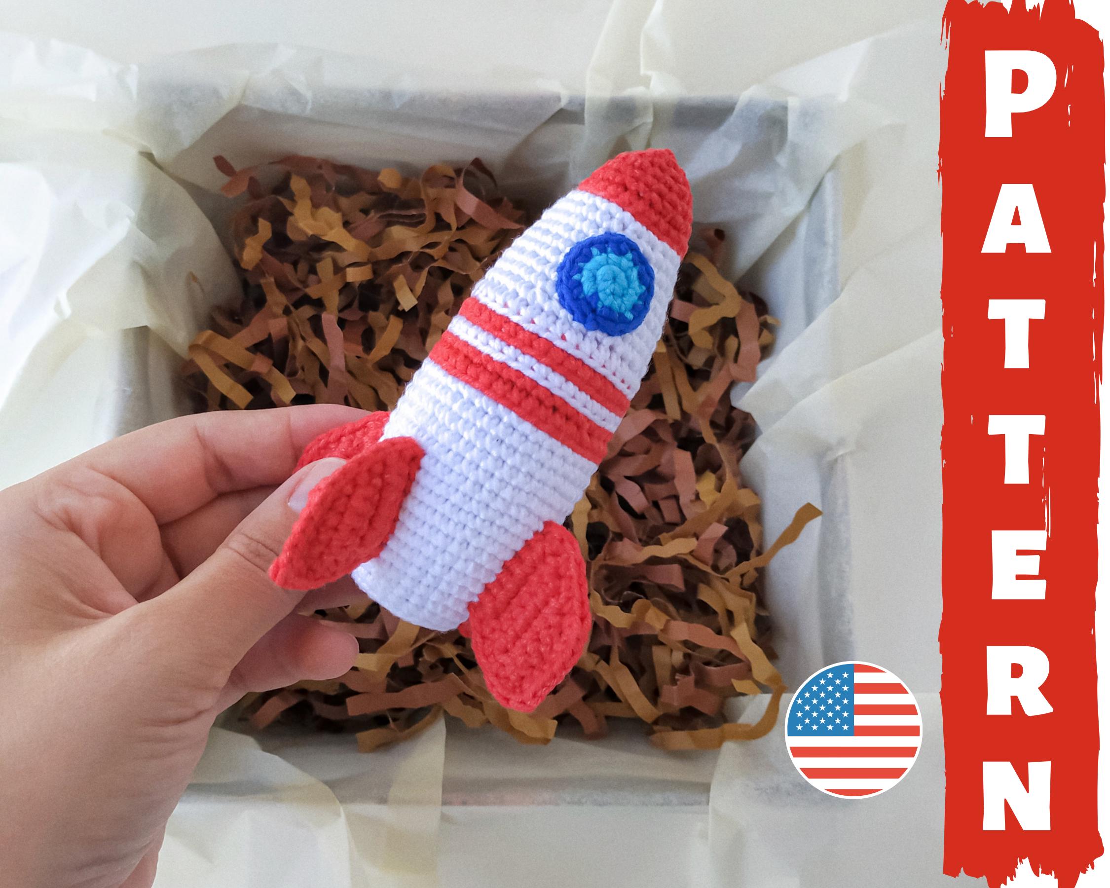 Rocket Easy Pattern Rocket Crochet Pattern PDF in English , Amigurumi Space Ship Crochet ...